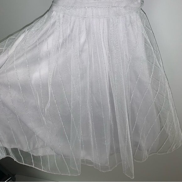 Lucy in The Sky Dress Size XS Silver Tulle Marguerite Plunge A-Line‎ Mini NWOT - Picture 7 of 14